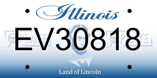 EV30818 Illinois License Plate