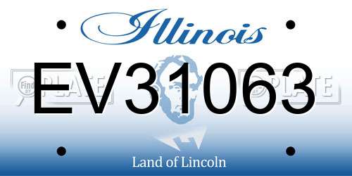 EV31063 Illinois License Plate