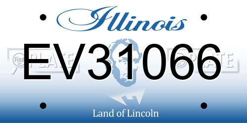 EV31066 Illinois License Plate