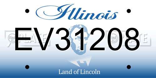 EV31208 Illinois License Plate