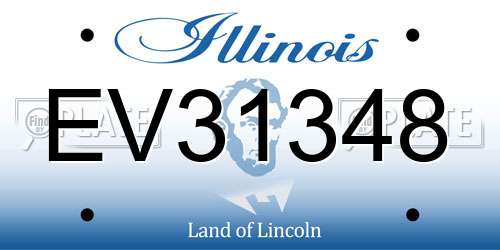 EV31348 Illinois License Plate