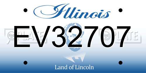 EV32707 Illinois License Plate