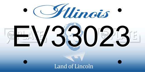 EV33023 Illinois License Plate