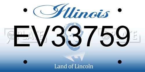 EV33759 Illinois License Plate