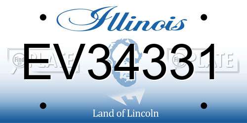 EV34331 Illinois License Plate