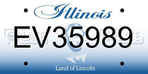 EV35989 Illinois License Plate