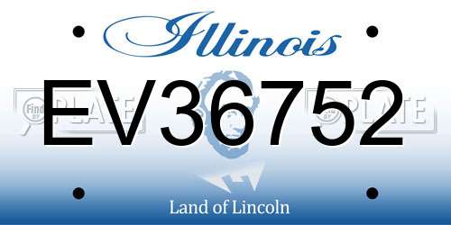 EV36752 Illinois License Plate