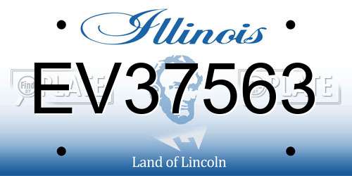 EV37563 Illinois License Plate