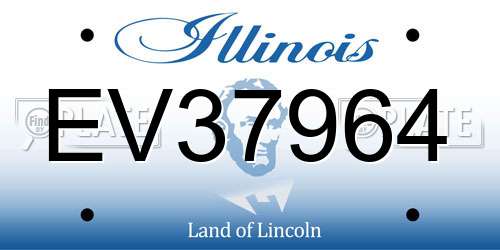 EV37964 Illinois License Plate