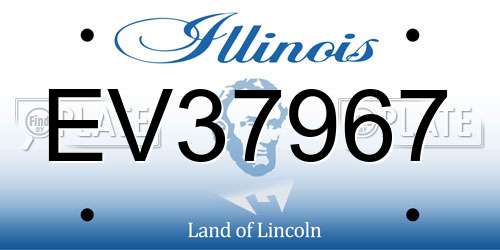 EV37967 Illinois License Plate