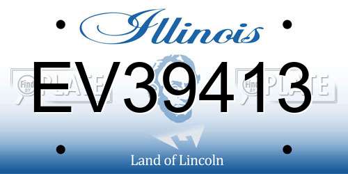EV39413 Illinois License Plate