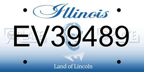 EV39489 Illinois License Plate