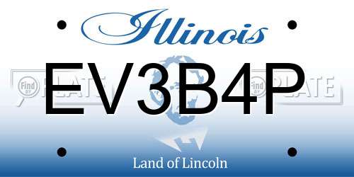 EV3B4P Illinois License Plate
