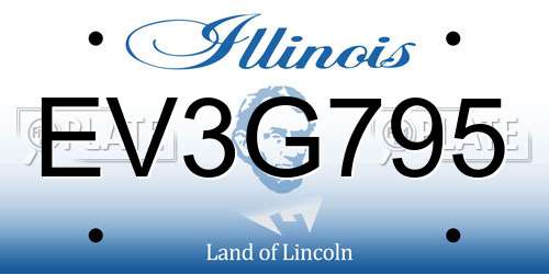 EV3G795 Illinois License Plate