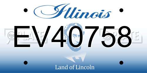 EV40758 Illinois License Plate