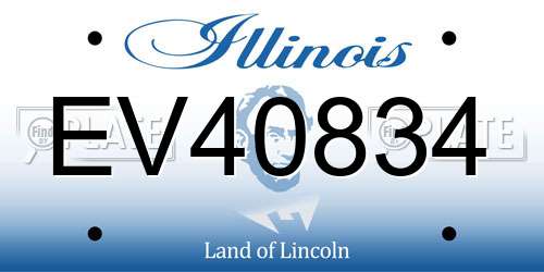 EV40834 Illinois License Plate