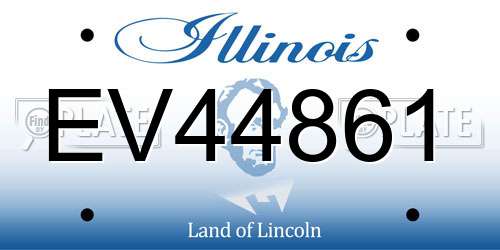 EV44861 Illinois License Plate