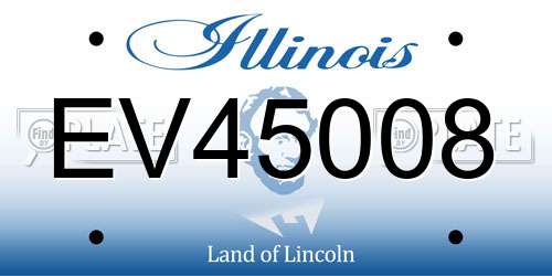 EV45008 Illinois License Plate