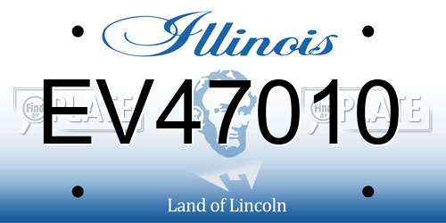EV47010 Illinois License Plate