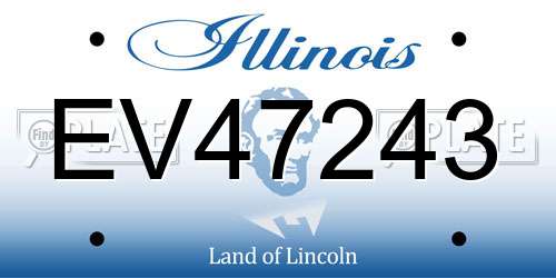 EV47243 Illinois License Plate