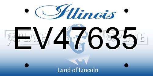 EV47635 Illinois License Plate