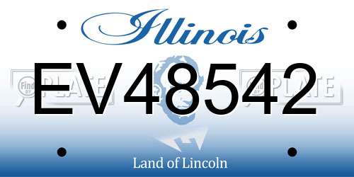 EV48542 Illinois License Plate