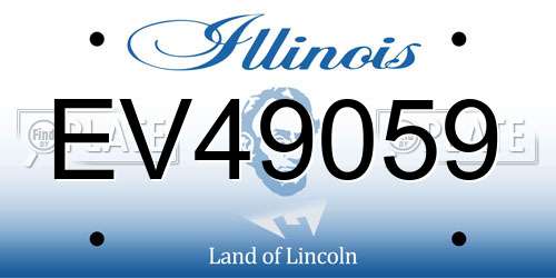 EV49059 Illinois License Plate
