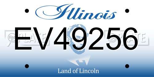 EV49256 Illinois License Plate