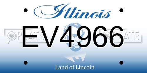 EV4966 Illinois License Plate