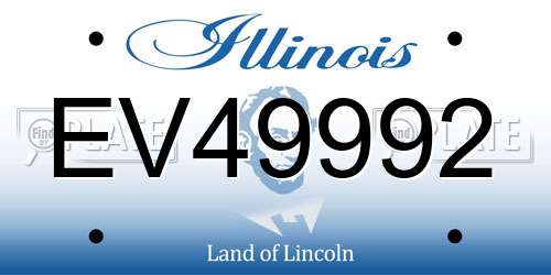EV49992 Illinois License Plate