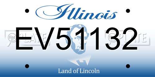 EV51132 Illinois License Plate