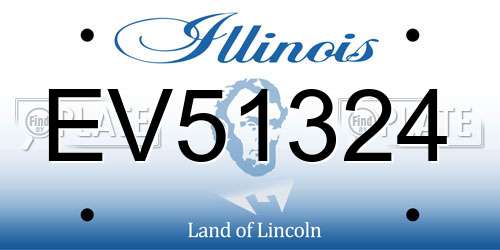 EV51324 Illinois License Plate