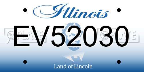 EV52030 Illinois License Plate