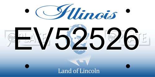 EV52526 Illinois License Plate