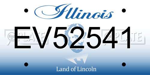 EV52541 Illinois License Plate