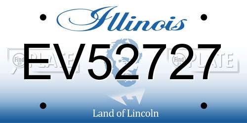 EV52727 Illinois License Plate