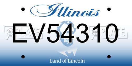 EV54310 Illinois License Plate