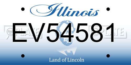 EV54581 Illinois License Plate