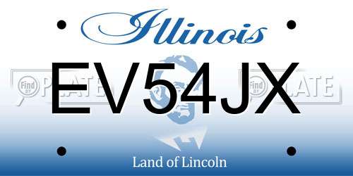 EV54JX Illinois License Plate