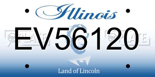 EV56120 Illinois License Plate