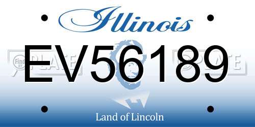 EV56189 Illinois License Plate