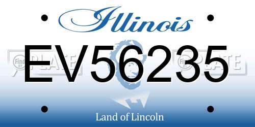 EV56235 Illinois License Plate