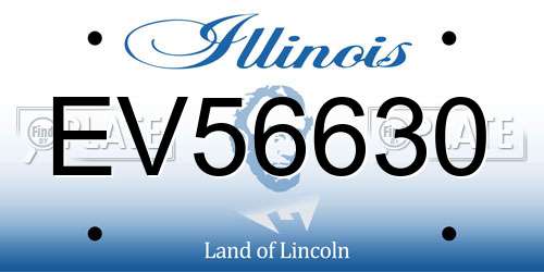 EV56630 Illinois License Plate