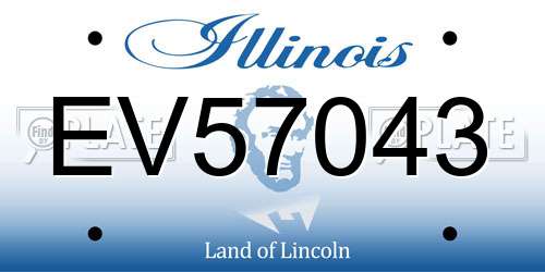 EV57043 Illinois License Plate