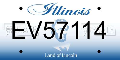 EV57114 Illinois License Plate