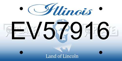 EV57916 Illinois License Plate