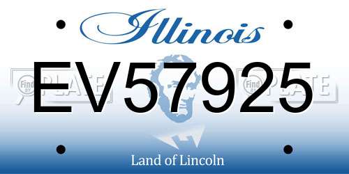 EV57925 Illinois License Plate