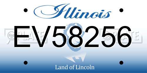 EV58256 Illinois License Plate