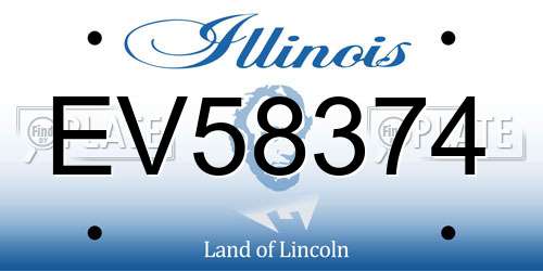 EV58374 Illinois License Plate