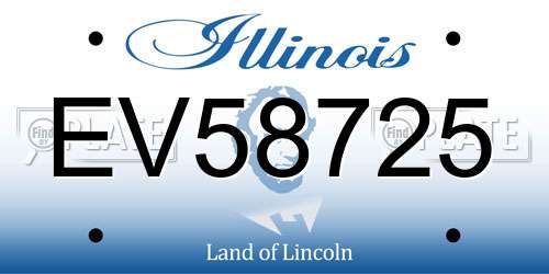 EV58725 Illinois License Plate